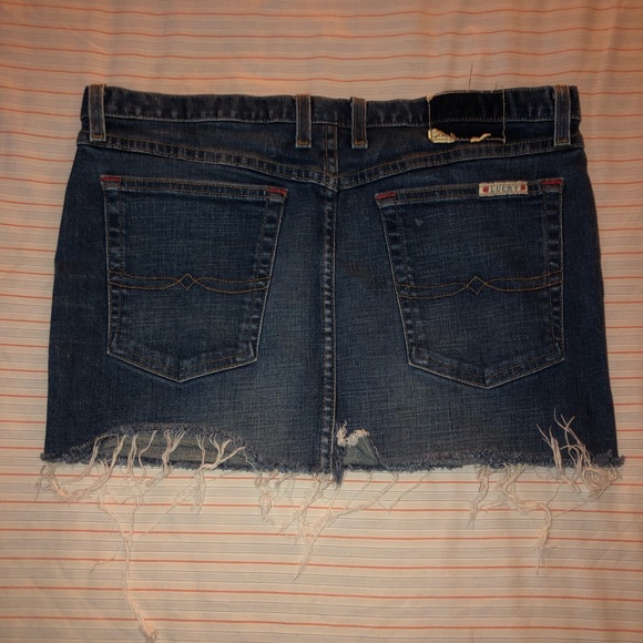 Lucky Brand Distressed Jean Mini Skirt, 12/31 - Picture 3 of 3